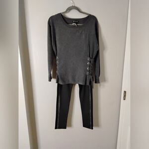 INC International Concepts Charcoal Sweater and Legging
